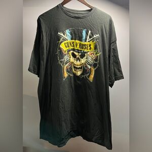Guns N' Roses Skull Top Hat Pistol Logo Black T-Shirt Bravado 2016 size 2XL